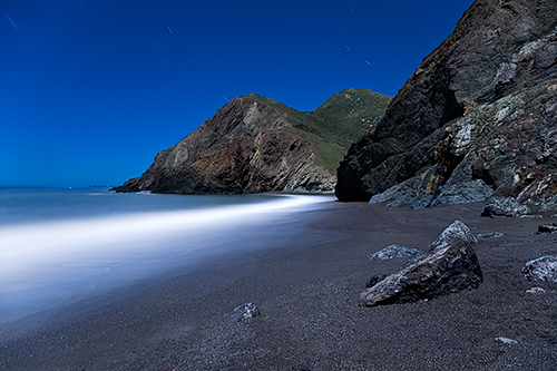 tv beach by moonlight